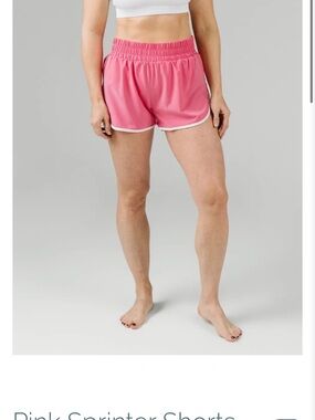 ZYIA Pink Sprinter Shorts with White Trim